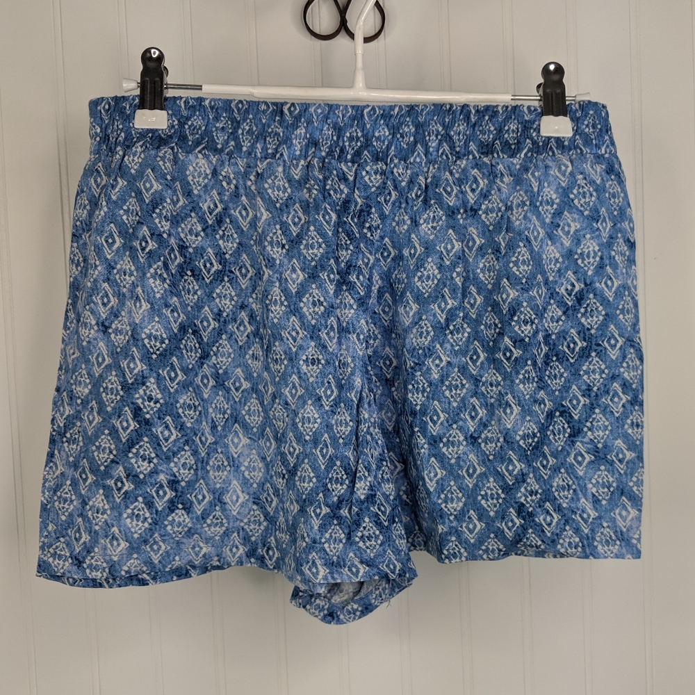 Joe B Printed Chambray Pull On Drawstring Shorts M - image 5